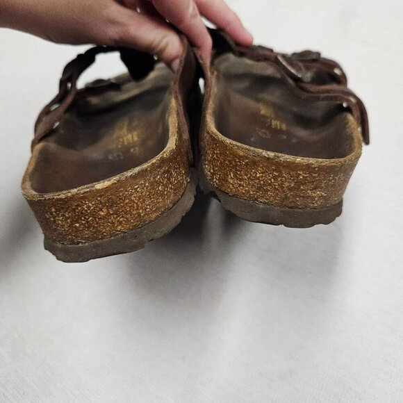 Birkenstock Larisa Womens Sandals Size‎ 41 10 Brown Leather Cork Footbed - Picture 10 of 16